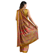 Pure Ajrakh Modal Satin Saree With Stylish blouse in Traditional Earthy Motifs AB-58