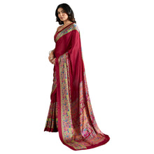 Pure Ajrakh Modal Satin Saree With Stylish blouse in Traditional Earthy Motifs AB-58