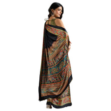 Pure Ajrakh Modal Satin Saree With Stylish blouse in Traditional Earthy Motifs AB-58