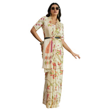 Pure Ajrakh Hand-Printed Modal Satin Fabric Traditional Earthy Motifs & Silky Drape Saree AB-62