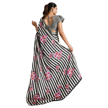 Pure Ajrakh Hand-Block Printed Modal Satin Fabric – Traditional Earthy Motifs Saree For Woman AB-66