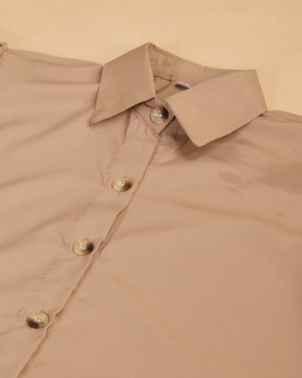 Women’s Elegant Balloon Sleeve Crepe Shirt | Trendy Casual & Office Wear Top for Women & Girls