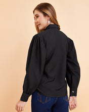 Women’s Premium Crepe Shirt with Statement Balloon Sleeves | Solid Stylish Top for Girls