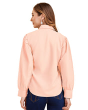 Women’s Elegant Balloon Sleeve Crepe Shirt | Trendy Casual & Office Wear Top for Women & Girls