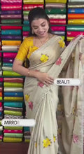 Women's Designer Rangoli Silk Saree for Weddings | Heavy Mirror Work Embroidery Blouse