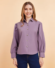 Women’s Elegant Balloon Sleeve Crepe Shirt | Trendy Casual & Office Wear Top for Women & Girls