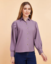 Women’s Elegant Balloon Sleeve Crepe Shirt | Trendy Casual & Office Wear Top for Women & Girls